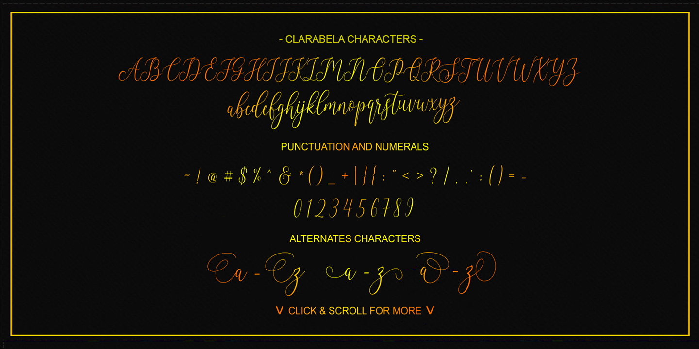 Beispiel einer Clarabela-Schriftart #6